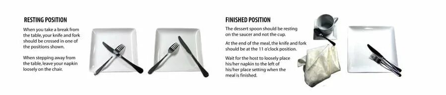 Can i leave the table. Leave the table. fork knife finished. place the napkin on the chair.