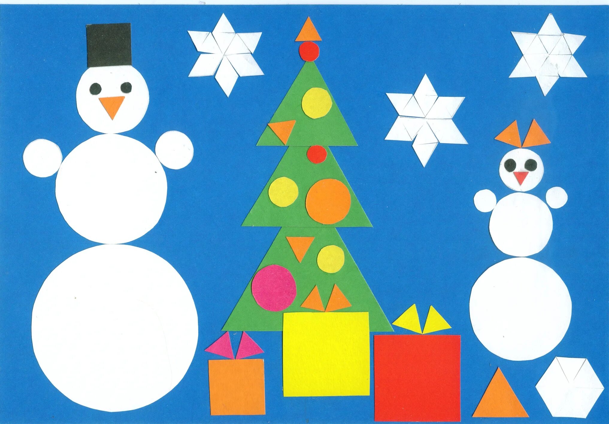 аппликации "снеговик".