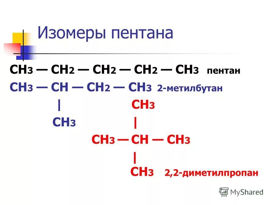 Пентан изомерия