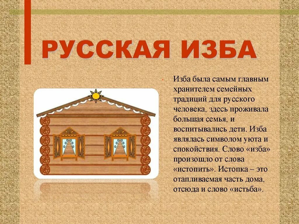 Краткое описание избы