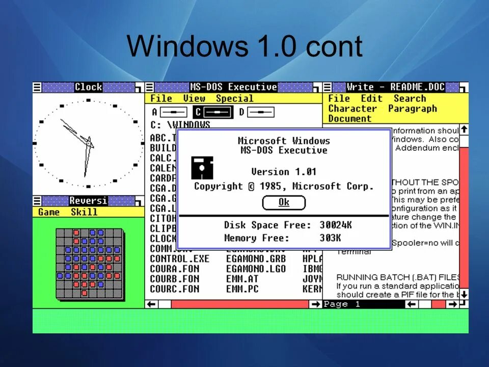 Первая версия Windows 1.0. Windows 1.0 Интерфейс. Самый первый Windows. Первый Интерфейс виндовс.