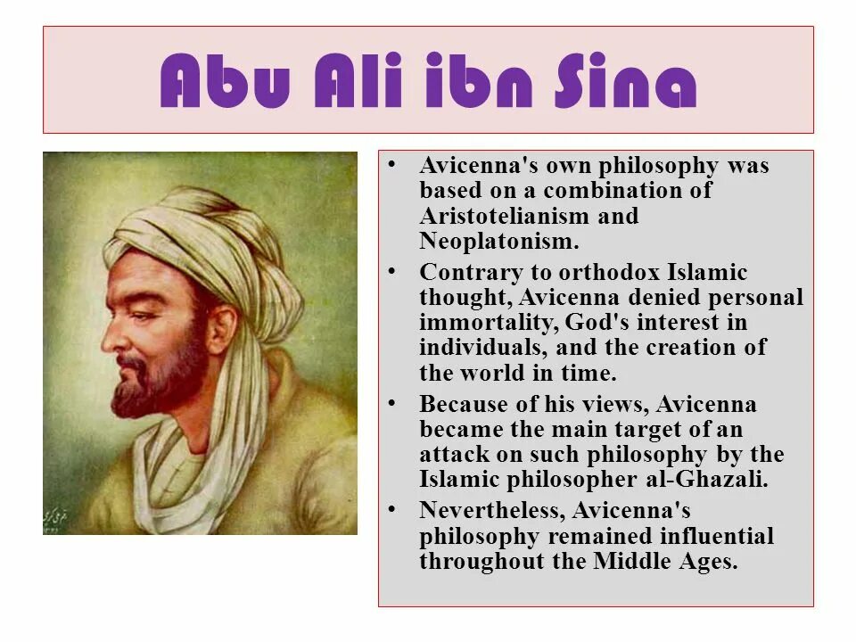 Ibn sino haqida ma lumot. Ibn sino haqida ma lumot
