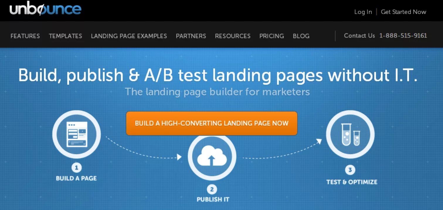 Unbounce. Landing Page. Лендинг тесты. CTA examples. Builds page