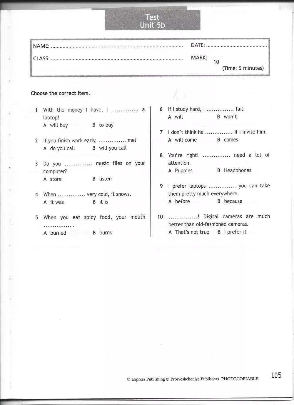 Тетрадь Test booklet 7 класс. Test Unit 6c 5 класс ответы. Тест буклет 7 класс Spotlight задания. Photocopiable Tests ответы.