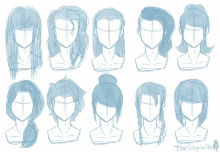 Drawing Reference for Long Hair Styles