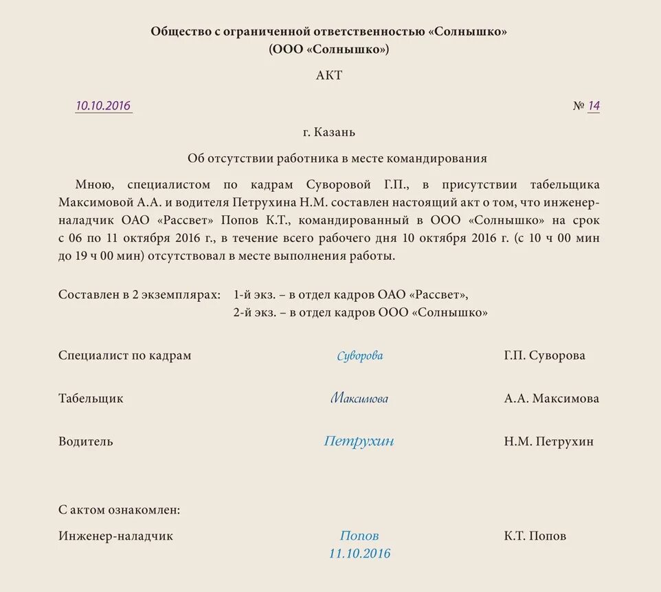 Прогул на работе тк рф 81. Акт об отсутствии работника на работе пример. Как составляется акт об отсутствии работника. Как составить акт за прогул образец. Пример составления акта об отсутствии на работе.