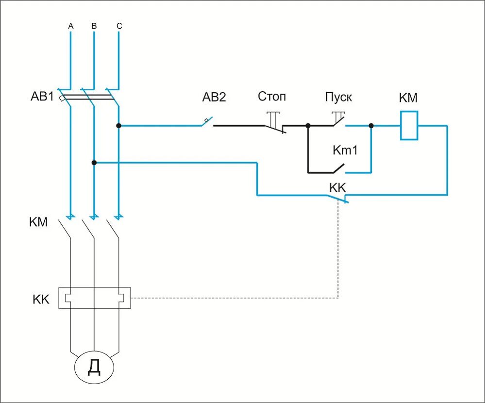 Магнитный пускатель с кнопкой пуск стоп. Схема прямого пуска электродвигателя 220. C[TVF gjlrk.xtybz ldbufntkz 380 DJKN xthtp gecrfntkm. Схема прямого включения электродвигателя. Схема подключения трёхфазного электродвигателя на 380 через пускатель.