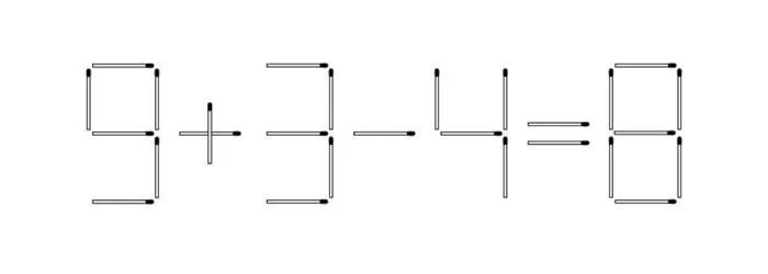 9 003. Задачи со спичками 8+3-4 0. Задачи со спичками на логику с ответами. Головоломки из спичек с ответами. Задачи со спичками с ответами сложные.