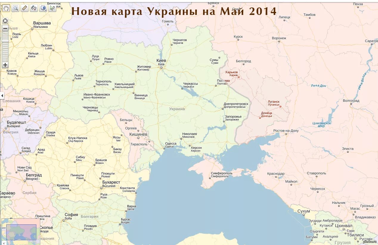 Карта России и Украины. Граница России и Украины на карте.