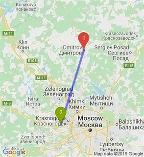 Сколько км от москвы красногорск московская область
