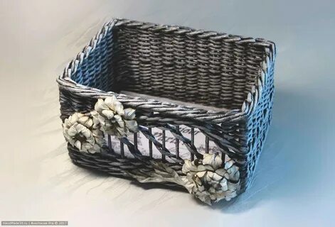 Корзинка из бумажной лозы мастер класс