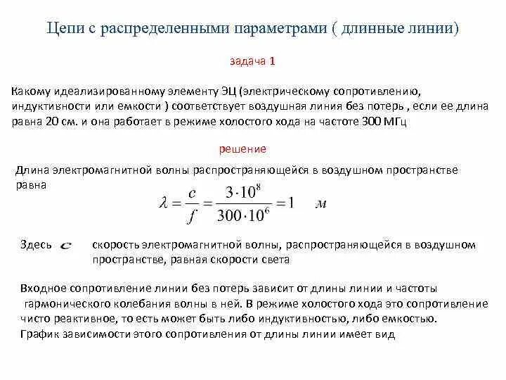 Параметры длинных линий