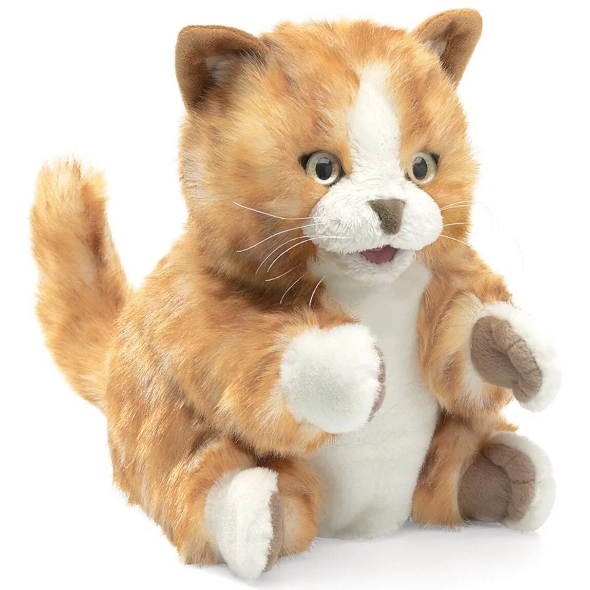 Мягкие игрушки Folkmanis. Кошка Folkmanis. Мягкая игрушка кошка рыжая. Реалистичные мягкие игрушки кошки. Котенок мягкий купить