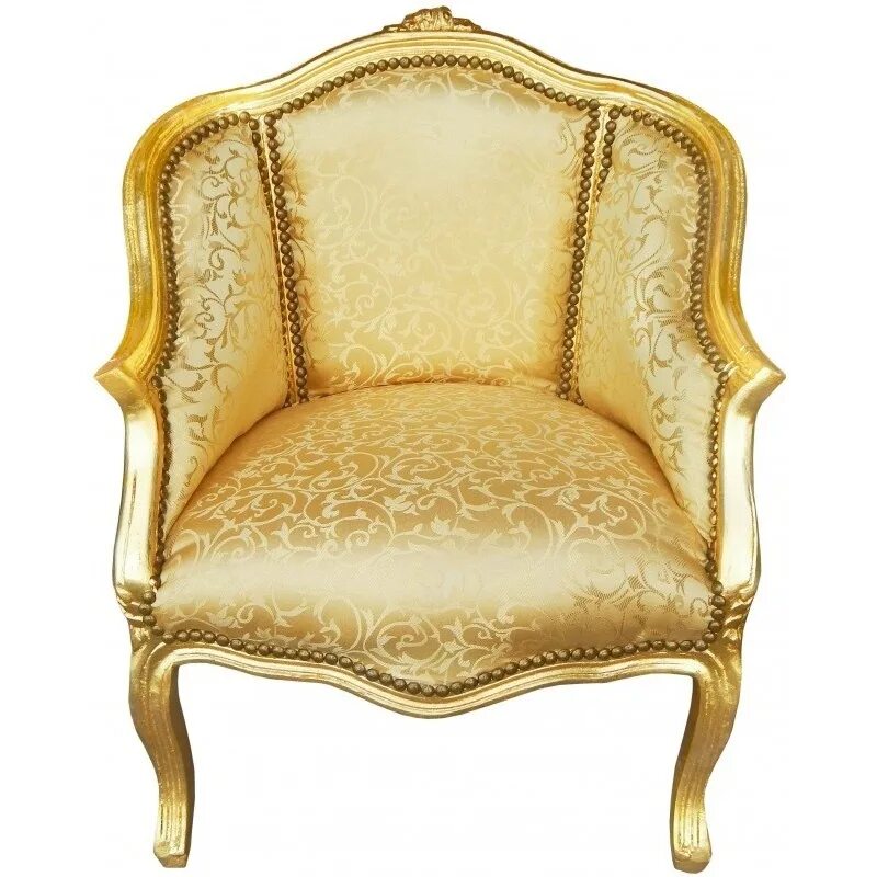 Золотистый стул. Кресло Бержер рококо. Кресло Людовик 15 Bergere. Кресло Бержер Королевское. Кресло Барокко стиль Louis.