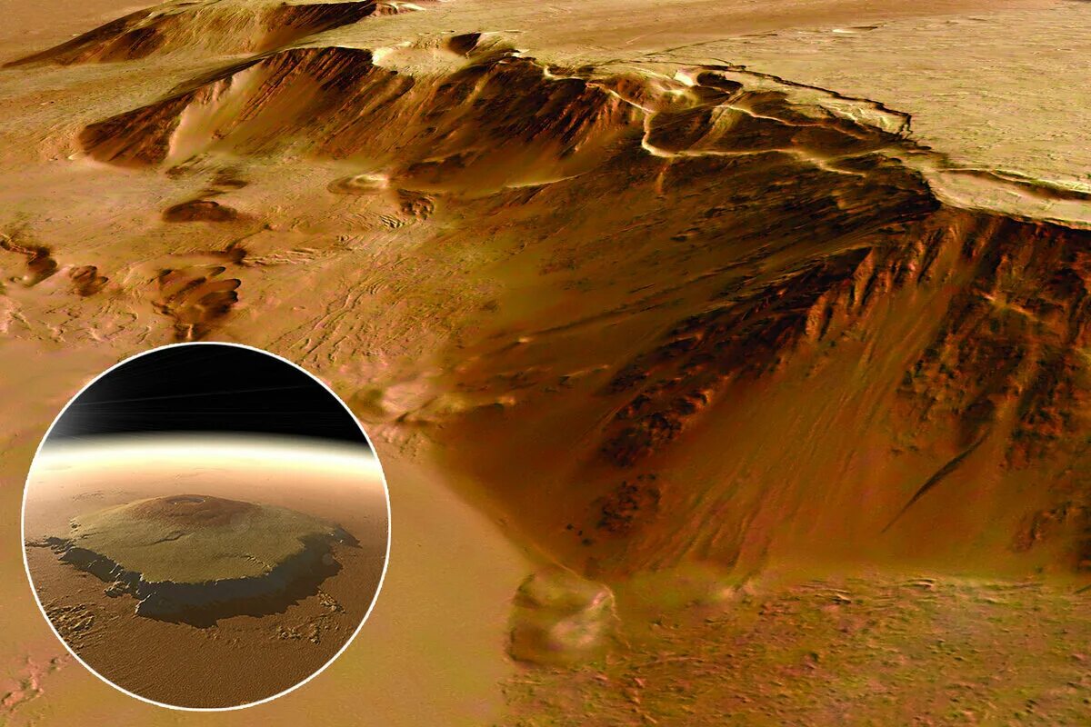 Самая высокая гора в солнечной системе находится. Гора Олимп на Марсе. Марсианский потухший вулкан гора Олимп. Марс Планета вулкан Олимп. Марс Планета гора Олимп.