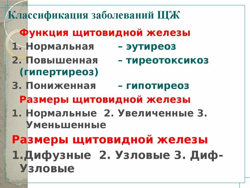 Лечение эутиреоза щитовидной железы у женщин. Эутиреоз гипотиреоз гипертиреоз. Болезни щитовидной железы классификация. Уменьшение объема щитовидной железы. Гипотиреоз классификация.