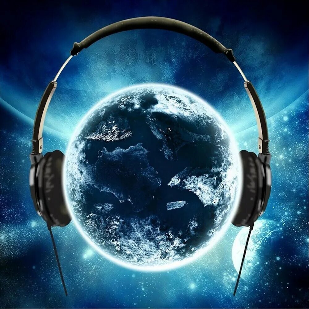Музыкальный космос. Земля в наушниках. Музыкальная Планета. Музыкальная Планета земля.
