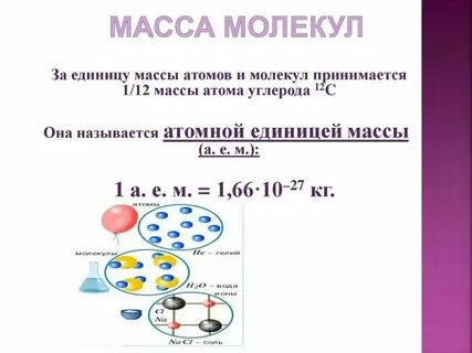 Атомная и молекулярная масса 8 класс