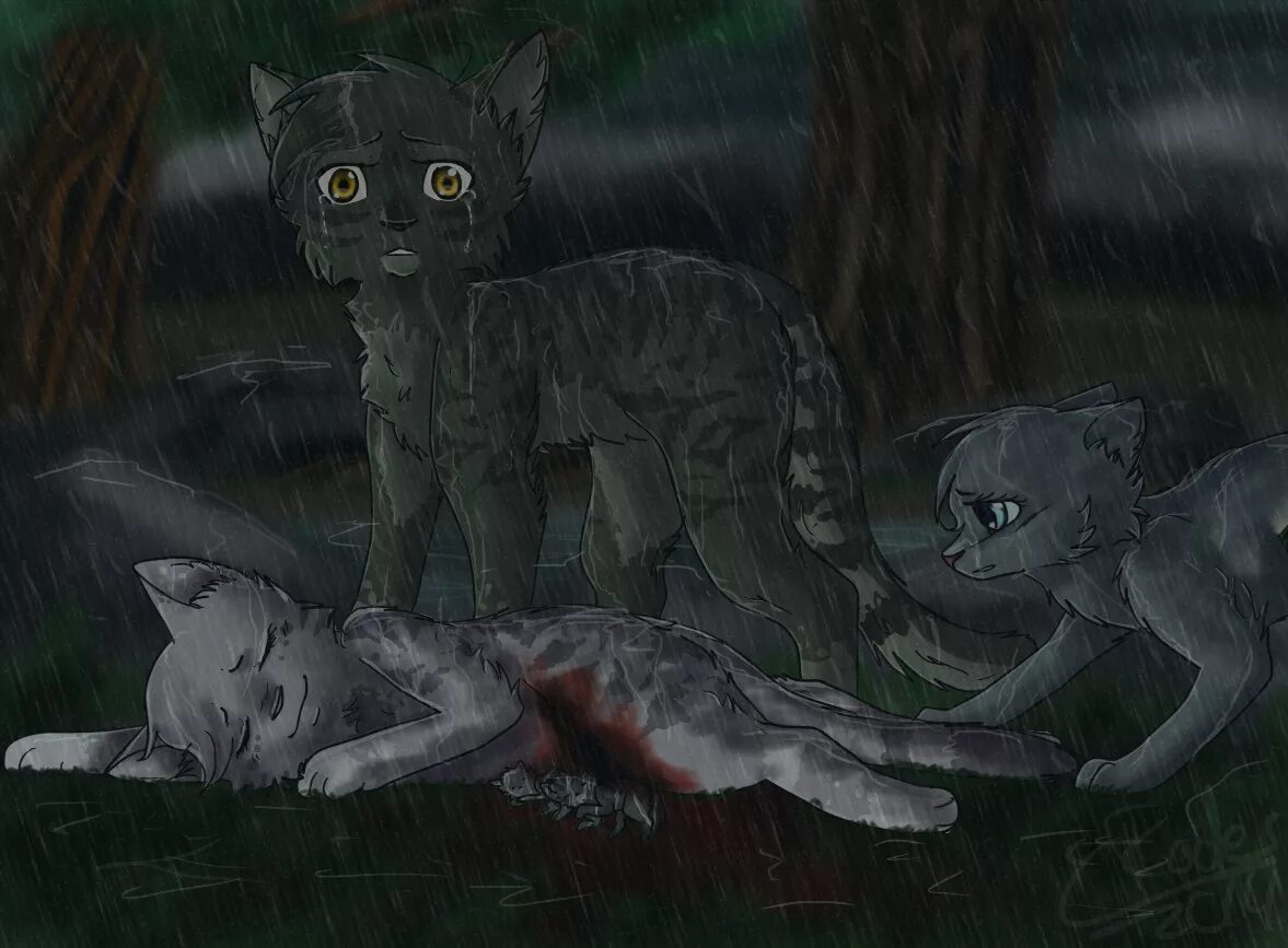 Коты воители мох. Коты воители крутобок смерть. коты воители крутобок и серебрянка смерть. коты воители медянка. коты воители смерть крутобока.