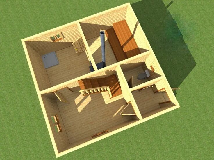 Two Story Log Cabin with Floor Plans and Measurements