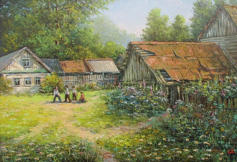 Картина сельский. Живопись русская деревня Малов Сергей. Художник Сергей Малов Деревенские пейзажи. Художник Синев Евгений картины деревня. Синев Евгений прекрасные Деревенские пейзажи.