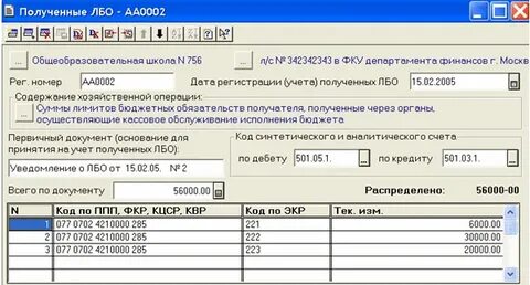 Учет по лимитам