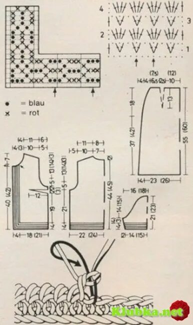 схемы вязания костюма крючком