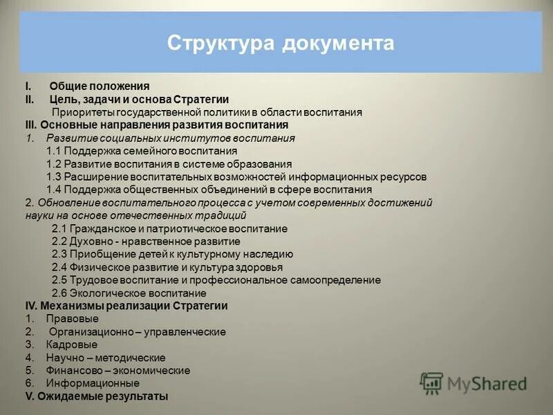 Воспитание в государственных документах. Структура документа. Структура документа бывает. Положение структура документа. Основные положения документа это.