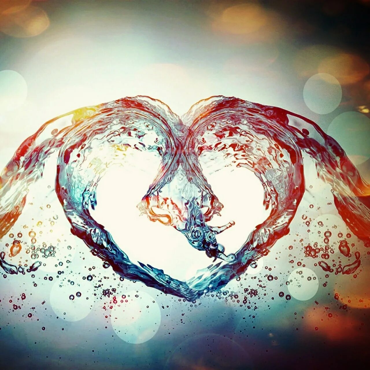 Вода сердце. Сердце из воды. Необычная любовь. Креативные заставки.