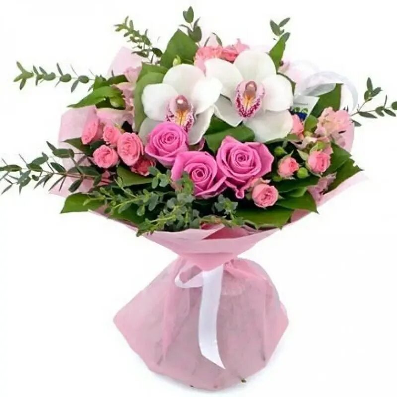 Небольшие букеты из роз. Букет альстромерий, орхидей,кустовых роз. Букет с орхидеей и кустовой розой. Букет из роз орхидей и альстромерий.