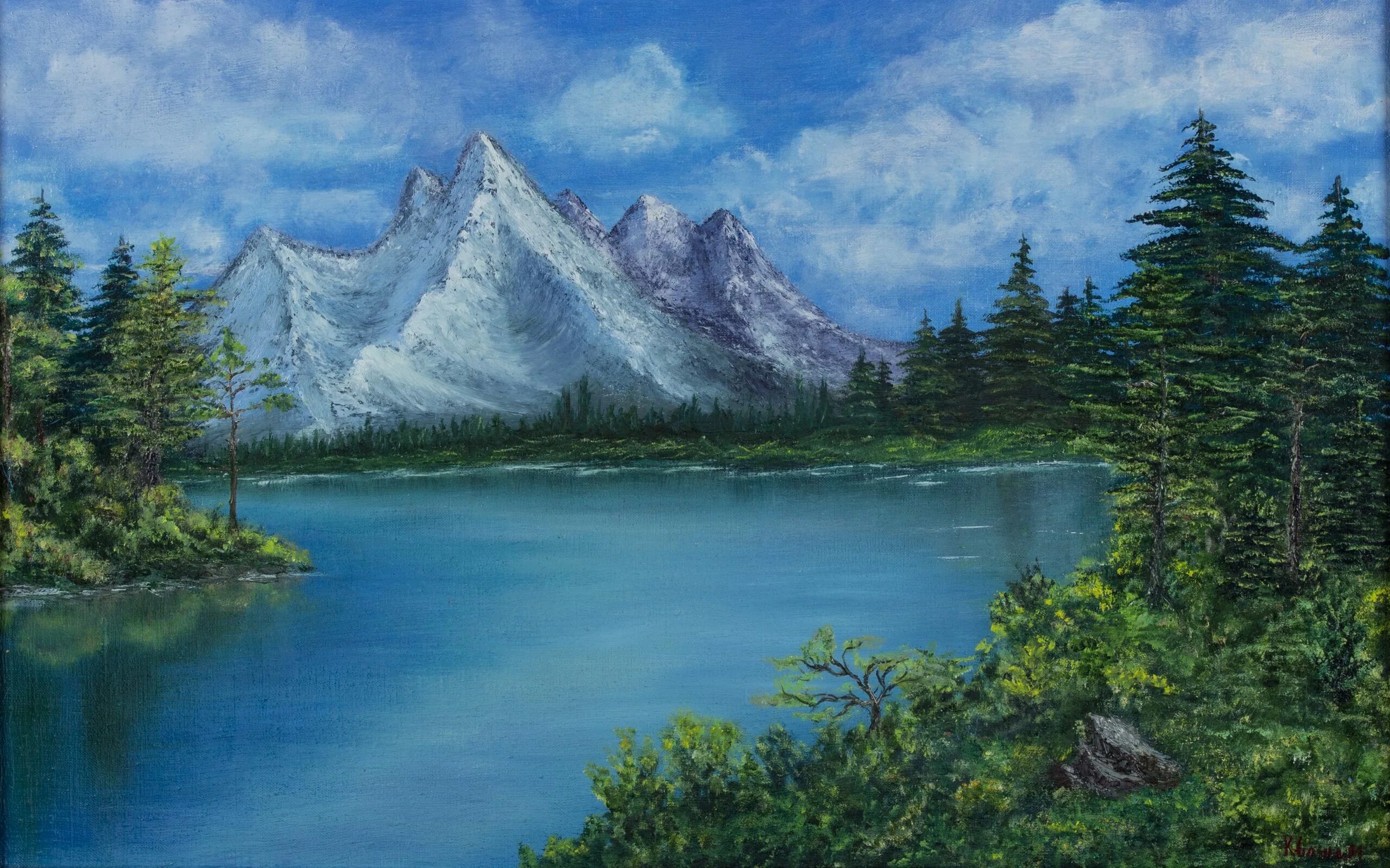 Изображение пейзажа. Изображение пейзажа. Пейзаж горы. Художник andre kosslick. Боб росс mountain waterfall.