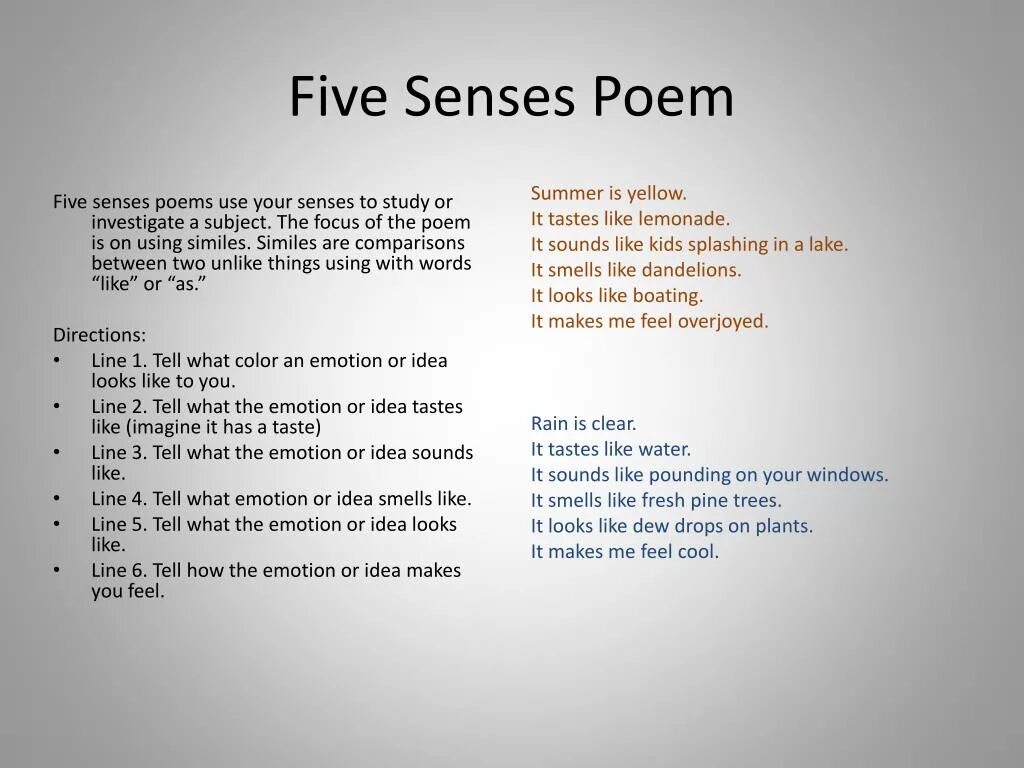 The idea of you. Five senses poem. 5 Senses poem. The poems. Easy poems about Summer.