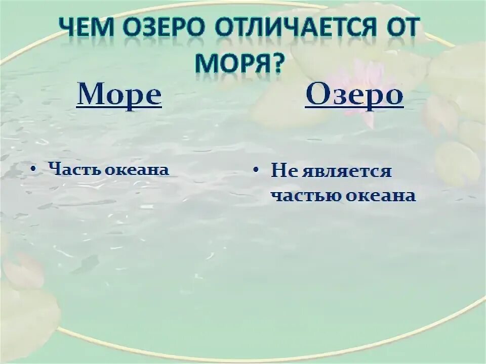 Чем отличается река. Отличие моря от озера. Чем озёра отличаются от морей и рек. Море озеро различие. Чем отличается море от озера.