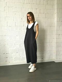 Сарафан женский черный длинный