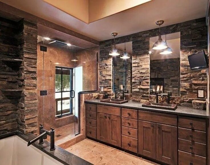 Stone Walls in Kitchen - Farmhouse Kitchen Design