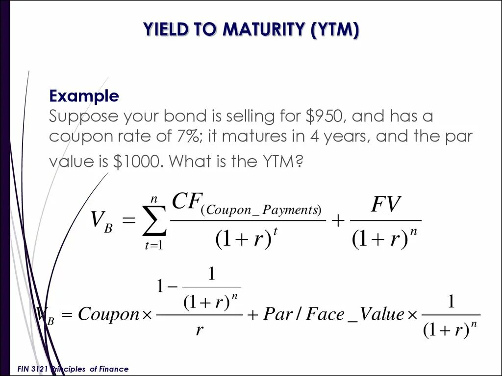 Yield script. Yield to maturity формула. Ytm. Ytm облигации это. Ytm формула.