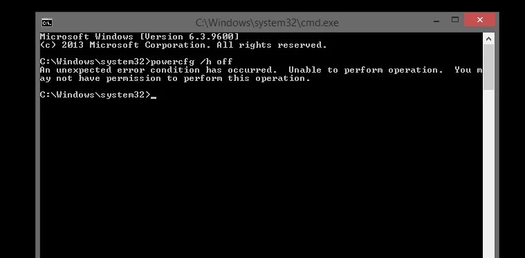 Unable to perform operation. Unable to load bldr. Sfc. To error. Unable to perform operation.