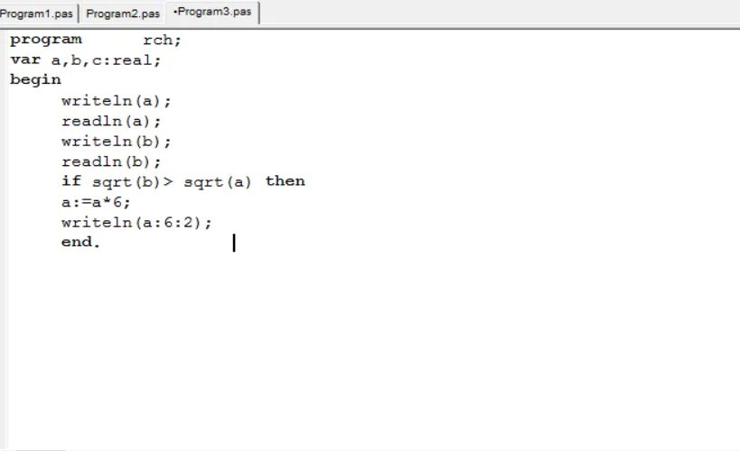 Второе число больше первого на 25. Напишите программу которая вычисляет квадрат наименьшего из 4 чисел. Программа которая вычисляет квадратный корень введённого числа. Программа сравнения трех чисел в Паскале. Написать программу даны два числа если квадратный корень из 2 в с++.