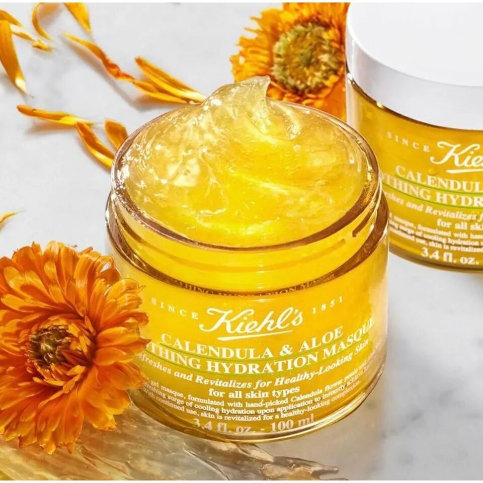 Календула алоэ. Kiehl's Calendula Aloe Soothing Hydration Masque. Маска для лица с календулой. Kiehl's маска с календулой. Isentree маска с календулой.