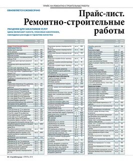 Прайс лист строительных работ днр 2024