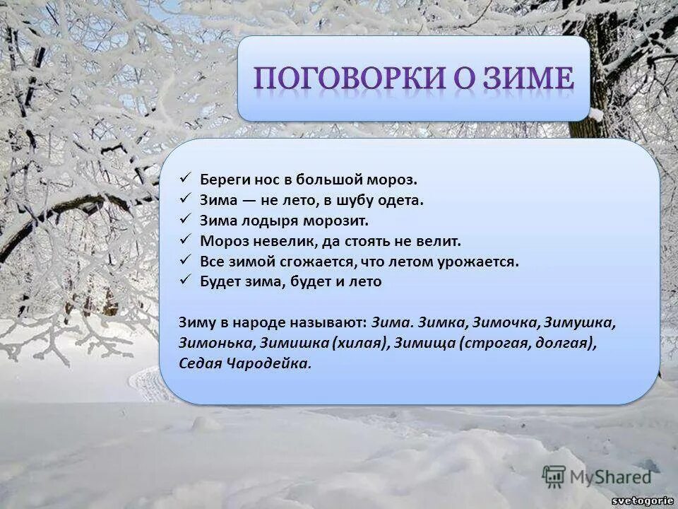 Какие слова есть мороз. Поговорки о зиме. Зимние пословицы. Поговорки про зиму для детей. Приметы пословицы поговорки о зиме.