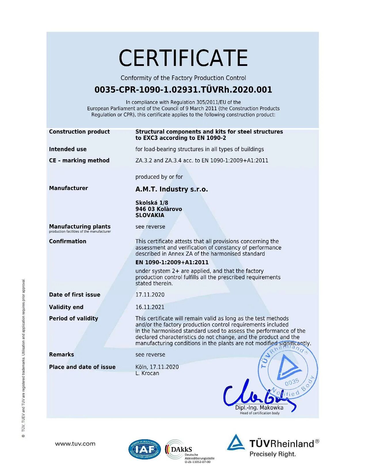 Certificate of conformity Germany. Certificate of conformity of the Factory Production Control. Conformity Certificate китайский.