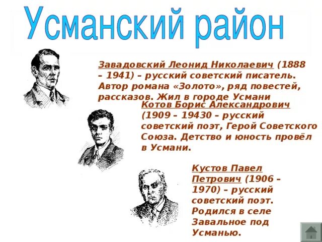 Стихи котова бориса александровича. Завадовский Усмань. Л. Завадовский. Персонажи поэты в литературе.