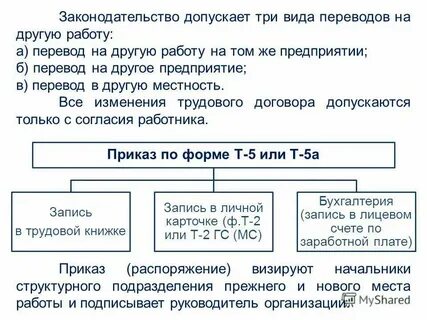 Виды переводов на постоянную работу