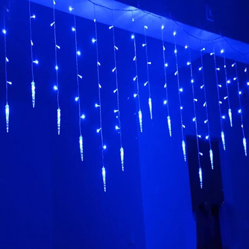 светодиодная гирлянда сосульки падающие капли. светящиеся сосульки. электрогирлянда snowfall set. 30 см белые. гирлянда sh lights сосульки тающие 100 led mtic100.