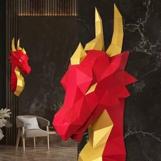 Модель дракона из картона