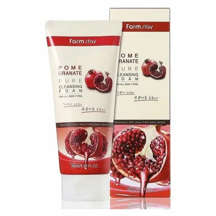 Farmstay cleansing foam. Farmstay Pomegranate Pure Cleansing Foam. Пенка для умывания с экстрактом семян граната Farmstay, 180 ml. Pomegranate Pure Cleansing Foam, 180мл. Фармстей пенка очищающая с экстрактом граната 180мл.