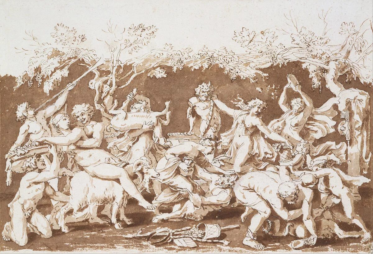 Римские сатирики. Триумф Вакха Пуссен. Poussin, Nicolas (1594-1665). Триумф пана Пуссен.