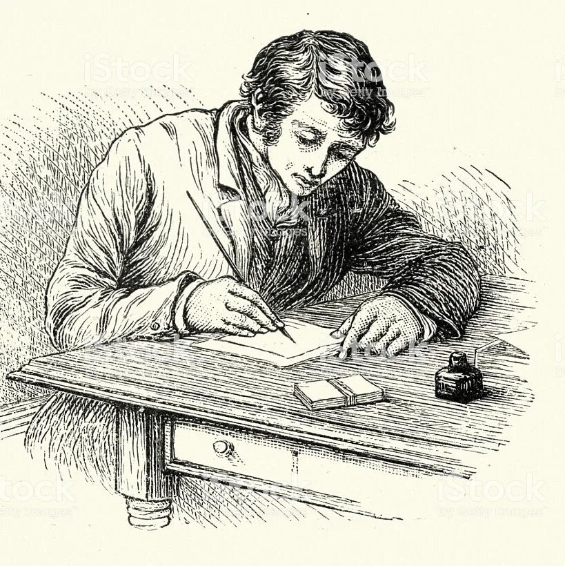 Иллюстрации к поэзии. Писатель рисунок. Пишущий человек. Человек пишущий за столом.