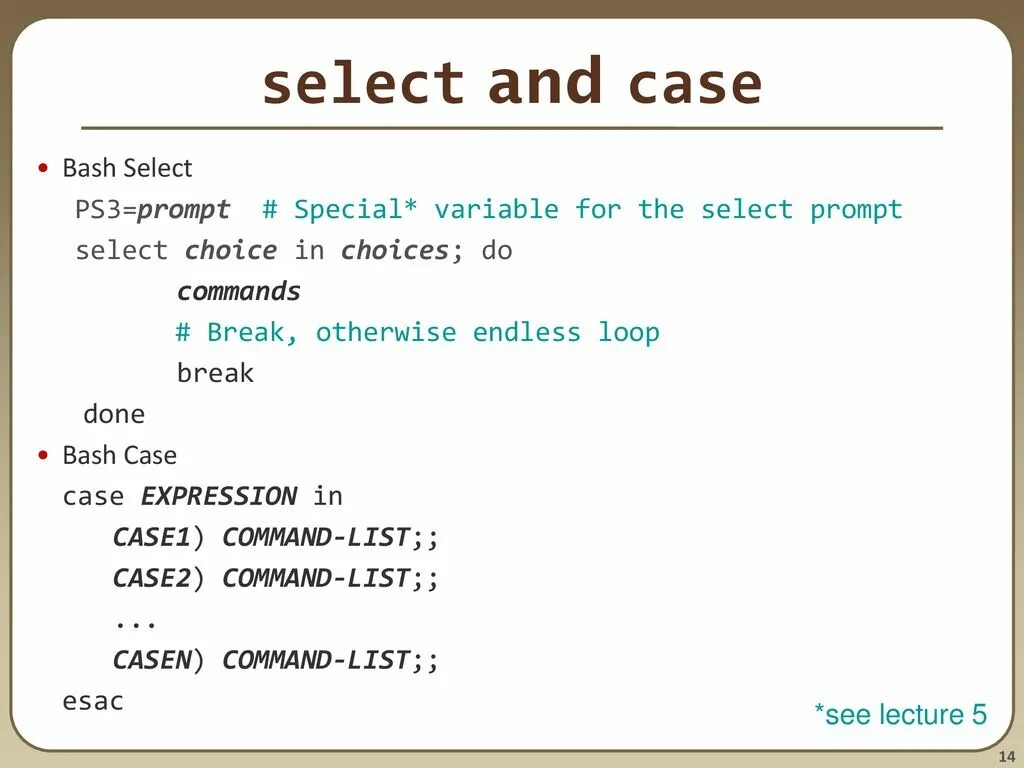 Select выбор